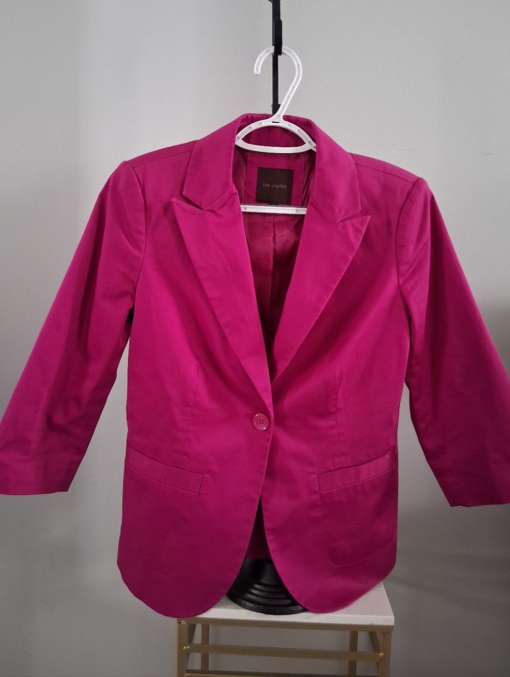 The Limited Pink Notch Collar Single-Button Blazer